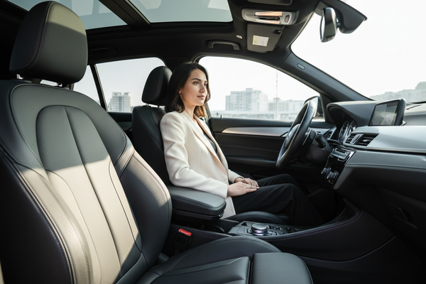 black leather interior 